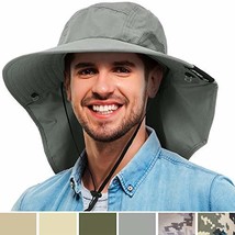 Sombrero de ala ancha para hombre con solapa para el cuello, pesca, safari para  - £30.46 GBP