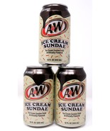 A&amp;W ICE CREAM SUNDAE SODA 3-CANS, SUPER HARD TO FIND LIMITED EDITION - NEW! - $466.48 MXN