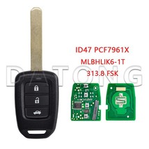 Datong World Car Key For    2013-2017 CRV 2013-2015 ID47 PCF7961X 313.8MHz 433.9 - $95.30