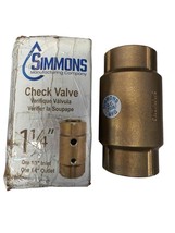 NEW Simmons 1-1/4&quot; Check Valve 543SB Bronze For Cold Water - $928.97 MXN