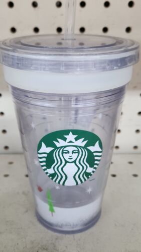 Starbucks 16 oz 2011 Christmas Plastic Tumbler Travel Cup! Iced/Cold Cof... - $14.75
