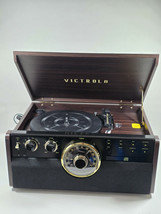 Defective Victrola VTA-370B 6-in-1 Bluetooth 3-speed Record Player CD Ca... - $41.58