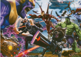 Greg Horn SIGNED Infinity War Avengers Art Print ~ Thanos Hulk Iron Man ... - $59.39