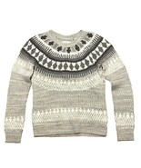 New Lucky Brand Fair Isle Sweater Womens Large Nordic Gray Crewneck Wool... - £23.66 GBP