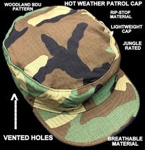 NWT TRU-SPEC BDU WOODLAND LIGHTWEIGHT HOT WEATHER RIPSTOP PATROL CAP ALL... - $24.24 CAD+