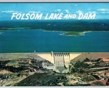 Folsom Lake and Dam Folsom CA California UNP Chrome Postcard E14 - $3.91