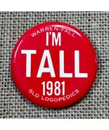 Vintage Warren Fall I’m Tall 1981 SLD Logopedics Button Pinback - £24.12 GBP