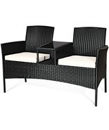 Wicker Patio Conversation Furniture Set with Removable Cushions and Tabl... - $3,408.12 MXN