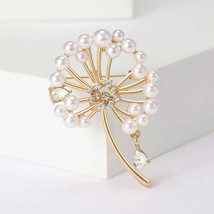 Elegant Rhinestone Pearl Dandelion Brooch for Women  Unisex - $28.95+