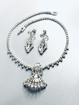 VINTAGE KRAMER CRYSTAL RHINESTONE NECKLACE CHOKER SPARKLY STATEMENT &amp; Ea... - £77.32 GBP