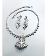 VINTAGE KRAMER CRYSTAL RHINESTONE NECKLACE CHOKER SPARKLY STATEMENT &amp; Ea... - €77,22 EUR