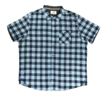 FLAG &amp; ANTHEM Shirt Adult XXL Blue Check Plaid Button Up Camp Casual Outdoor Men - £14.79 GBP