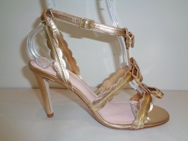 Kate Spade Size 6 M ILENE Gold Leather Bows Heels Sandals New Womens Shoes - £259.56 GBP
