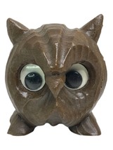 Vintage WOOD OWL MID CENTURY MODERN Hand Carved Cryptomeria GOOGLY EYED ... - £8.92 GBP