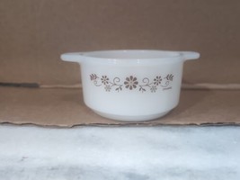 Dynaware Pyr-o-rey (Pyrex) Milk Glass Daisy Brown Flower Casserole Dish,... - $12.87