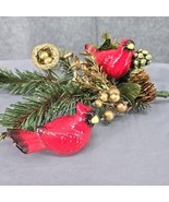 Vintage Red/Black Cardinal Birds Ceramic Salt And Pepper Shakers Christm... - $11.64