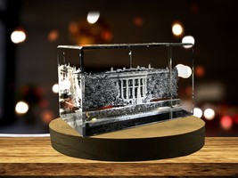 LED Base included | The White House 3D Engraved Crystal Keepsake Souvenir - £31.63 GBP+