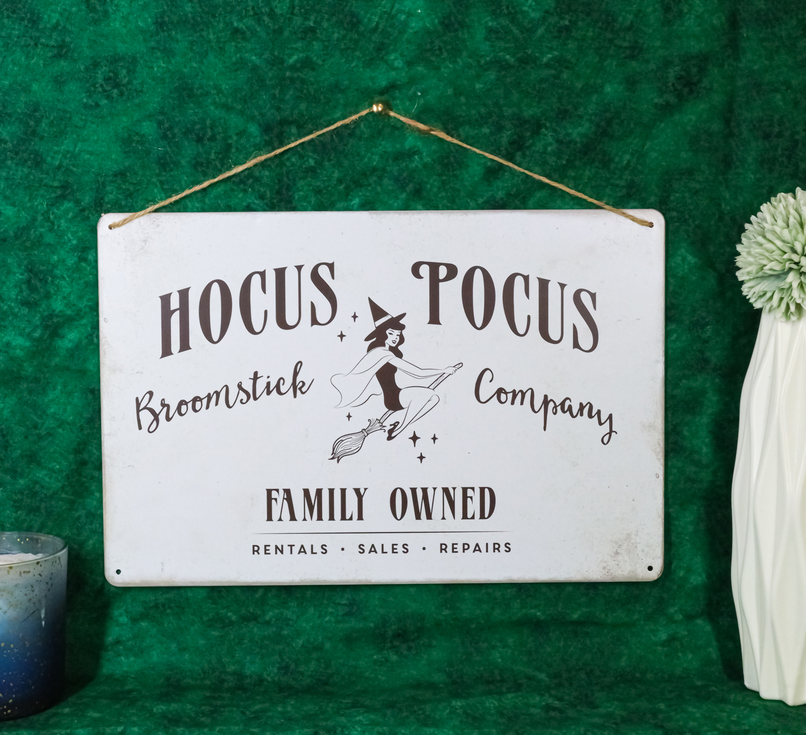 Witch Hocus Pocus Family Owned Rentals Sales Repairs Broomstick Co Wall ... - $14.99