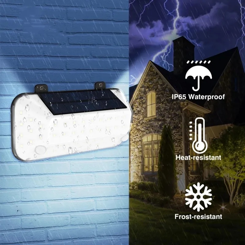 Solar Lamp LED Outdoor Street Light Double PIR Motion Sensor Wall Lights light G - £71.04 GBP