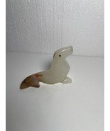 Vintage  Hand Carved Alabaster Seal Onyx Marble Stone Quartz Sea Lion Cr... - €9,50 EUR