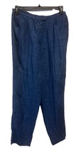 Jones NY Vtg  Blue Linen Blend Chambray Pants  Pockets Hi Rise Size 14 - $14.82