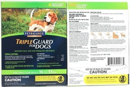 2 PetBalance Triple Guard Flea Tick Mosquito 4 Month Treatment Dogs 16 T... - £21.54 GBP