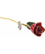 24k Gold Dipped Red Lacquer Real Rose Valentine&#39;s Day Holiday Gift - $121.00