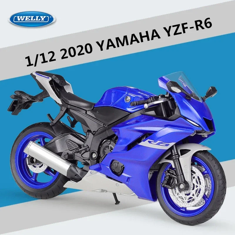 Welly 1:12 2020 Yamaha YZF-R6 Alloy Motorcycle Model Simulation -Blue no... - £22.28 GBP