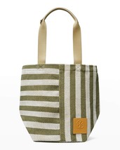 Tory Burch Gracie Striped Extra Large Canvas Tote Bag ~NWT~ Green Stripe - £151.81 GBP