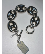 Mia Fiore Bracelet Italy Sterling Silver Plated Bronze Puffy Mariner Lin... - $207.01 CAD