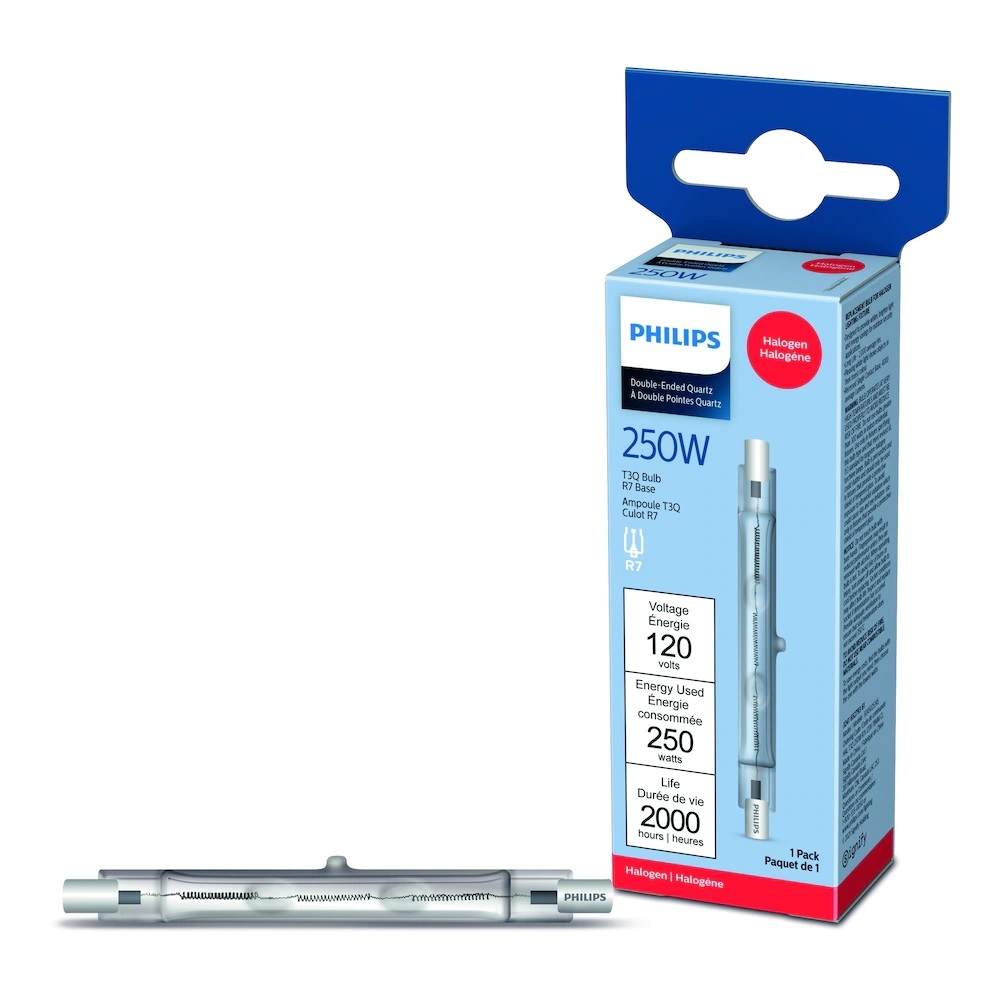 Philips Halogen T3Q R7 250W Linear Double-Ended Quartz, Dimmable Light Bulb - $5.46