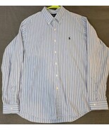 Ralph Lauren Oxford Custom Fit Shirt Mens XL Blue  Whitr Striped L/S But... - $29.78 CAD