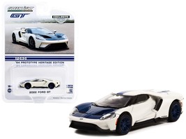 2022 Ford GT 1964 Prototype Heritage Edition White Metallic with Blue Hood - $33.99