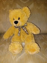 Animal Alley Geoffrey Teddy Bear Plush 10&quot; Plaid Bow Brown Beige Toys R ... - $21.78