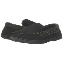 Neu Schwarz Dearfoams Herren Kunstwildleder Vlies Memory Foam Innen/Außen - $10.79