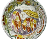 Vintage Stoneware Clay Bowl Artistic Iridescent Pastels Sunny Woman Desi... - $50.00