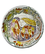 Vintage Stoneware Clay Bowl Artistic Iridescent Pastels Sunny Woman Desi... - £39.59 GBP