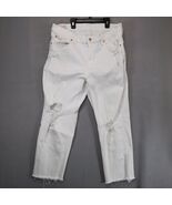 Gap Cheeky Straight High Rise White Jeans Women's 18R Stretch 37x26 Crop... - €21,31 EUR