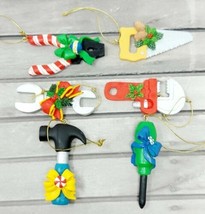 Ceramic Tool Christmas Ornament Lot (6) Decorations Hammer Wrench Saw Pl... - £10.65 GBP