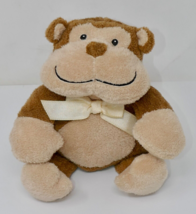 Baby Adventure Brown Cream Tan Monkey 9&quot; Stuffed Animal Plush with Rattle - £19.34 GBP