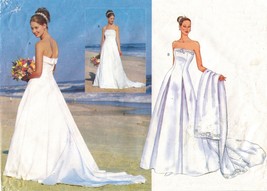 Misses Boned Wedding Dress Bridal Gown Petticoat Stole Train Sew Pattern 6-10 - £9.58 GBP