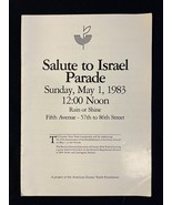 Vintage May 1, 1983 Salute to Israel Parade Program Booklet  10 pages - $24.61 CAD