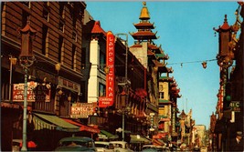Grant Avenue Chinatown San Francisco California Street Vintage Cars Postcard C4 - £4.58 GBP