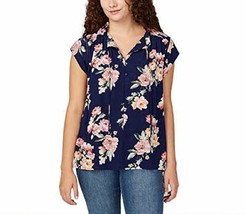 Buffalo Ladies&#39; Flutter Sleeve Floral Top Split Neckline Tie Closure - $26.99+