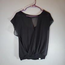 Express Womens Shirt Sheer Blouse with Built in Tank Top Size Small Black - $13.99