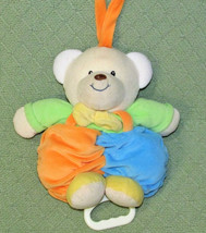Little Tikes MUSICAL TEDDY Plush Baby Crib Toy Stuffed Animal Tan Blue Orange - £12.58 GBP