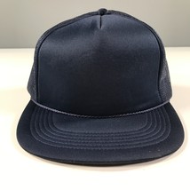 Vintage Truckerhut Marineblau Krempe Flach Netz Kuppel Youngan Kappe Out... - $11.86