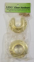 Q2) Vintage LIDO Gold Tone Brass Closet Pole Rod Hanging Hardware Flange... - $8.12 CAD