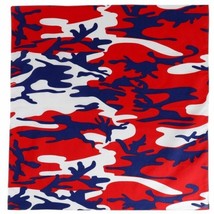 New Classic Camo Bandana - Red White and Blue  22&quot; X 22&quot; Versatile 100% ... - $10.68