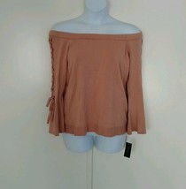 Thalia Sodi Women&#39;s Long Bell Sleeve Off-The-Shoulder Nougat Nude Top Size XL - £32.90 GBP